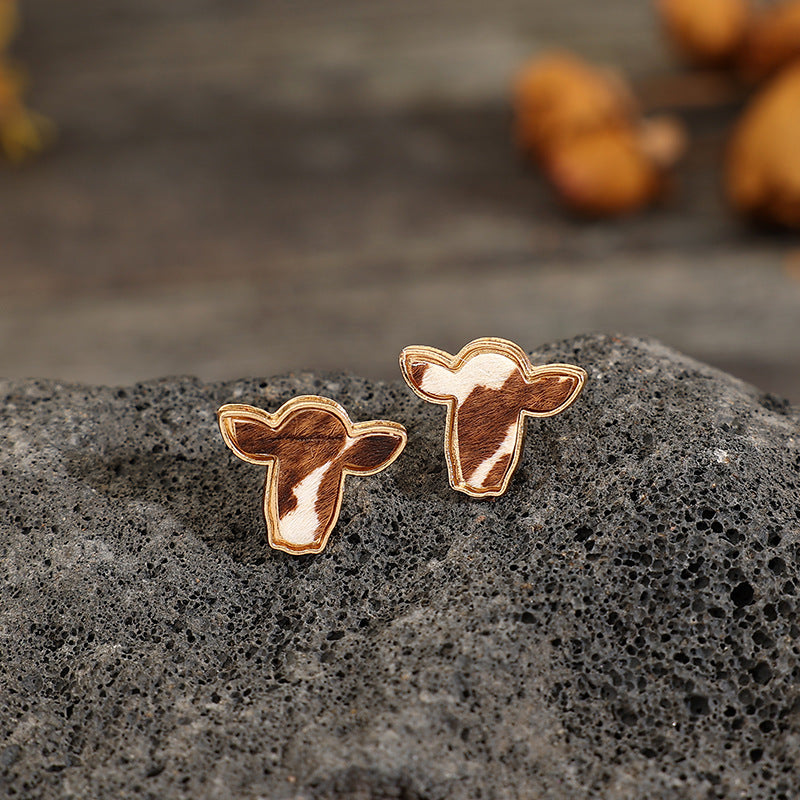 Wholesale  retro Western style cow head earrings