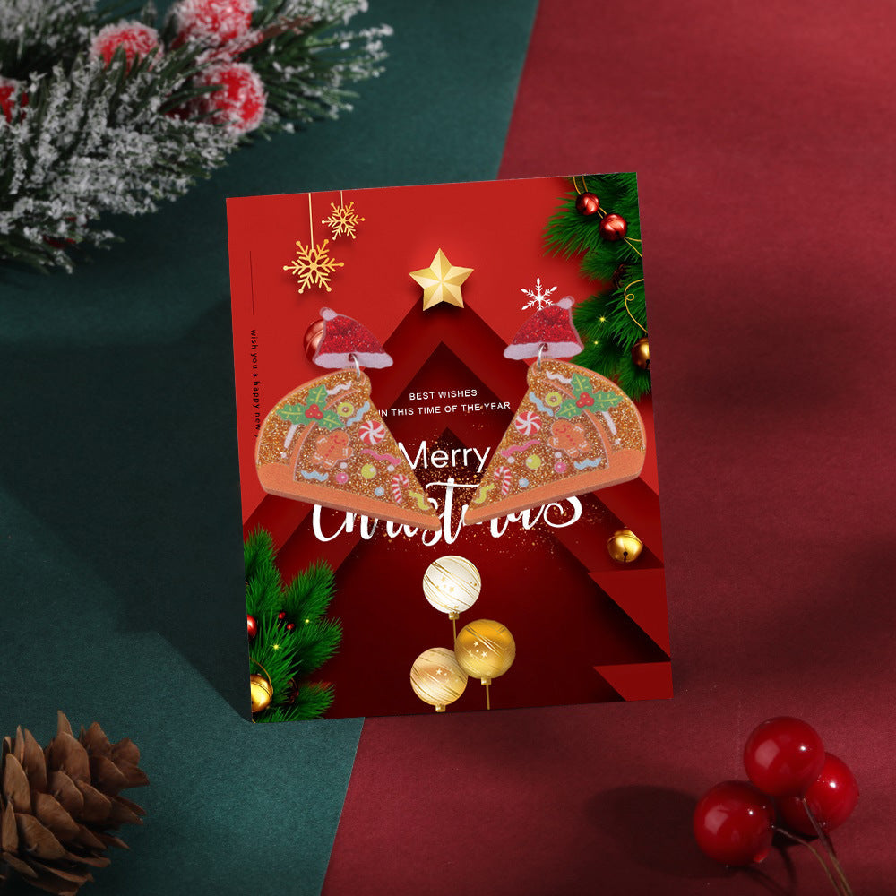 Wholesale acrylic earrings  personality Christmas Santa Claus earrings