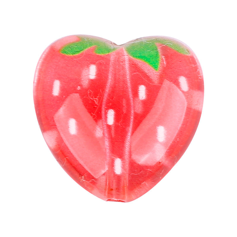 Wholesale random 10pcs Transparent Fruit Focal Beads DIY Bead Accessories