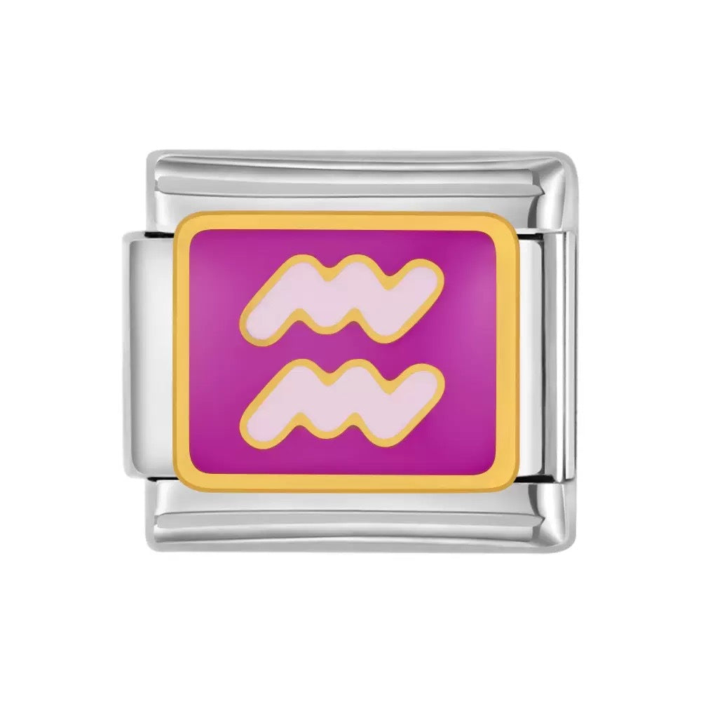 Bracelet de charme italien en gros 9 mm DIY Splicing Zodiac en acier inoxydable Bracelet composable