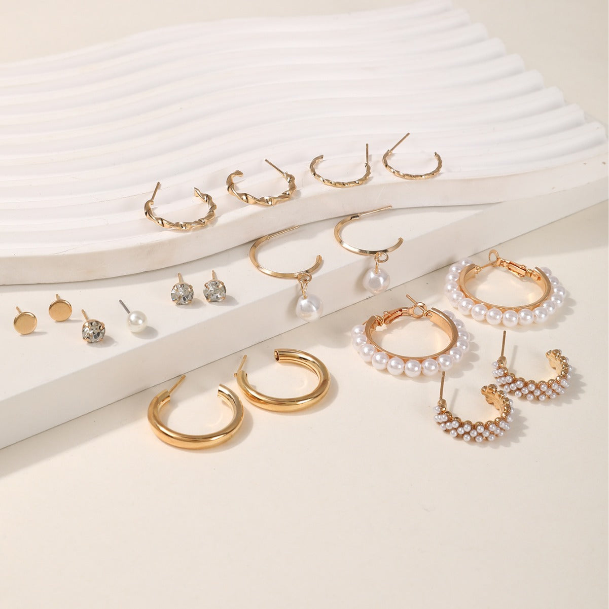 Wholesale  Diamond Earrings Wave Earrings