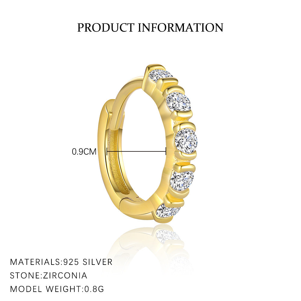 Wholesale S925 sterling silver light luxury diamond cross earrings