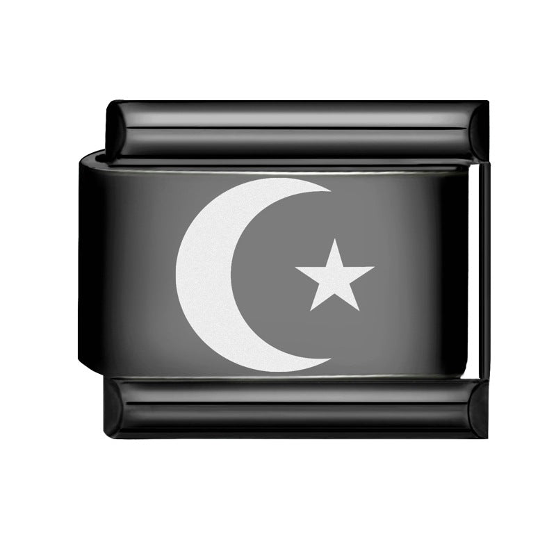 Wholesale Italian Charm Bracelet 9mm DIY Splicing Black Series Stainless Steel Composable Bracelet