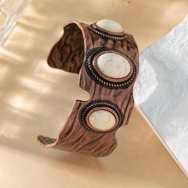 Wholesale Bohemian Oval Pattern Turquoise Iron Bracelet ACC-BT-Gaoz005