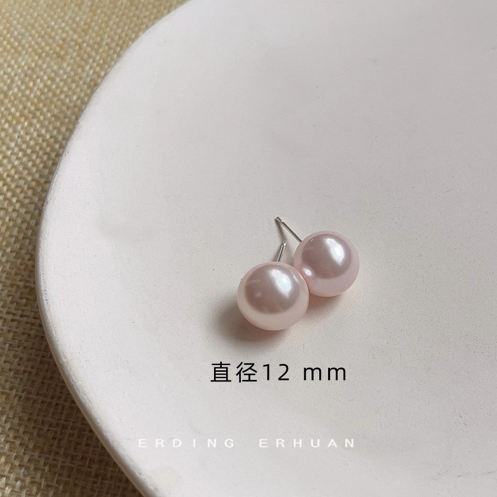 Wholesale  retro Pearl 925 silver pin earrings