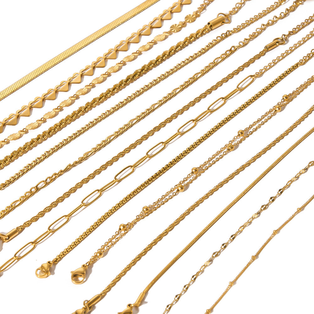 Wholesale DIY bracelet accessories versatile stainless steel snake bone chain