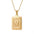 Wholesale  18K gold square brand stainless steel letter pendant necklace