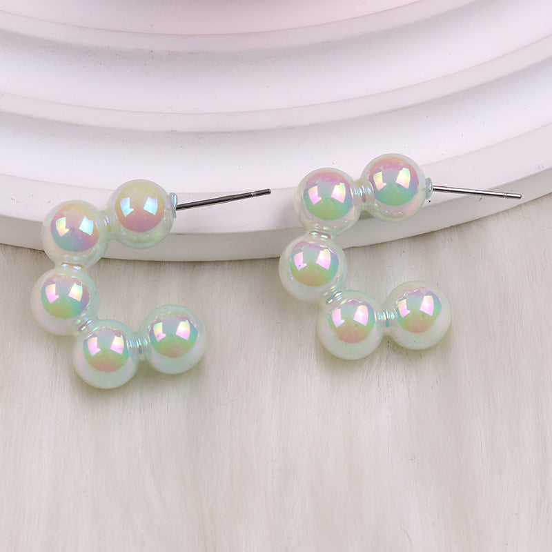 Wholesale Acrylic Electroplated Beaded Earrings ACC-ES-DA008