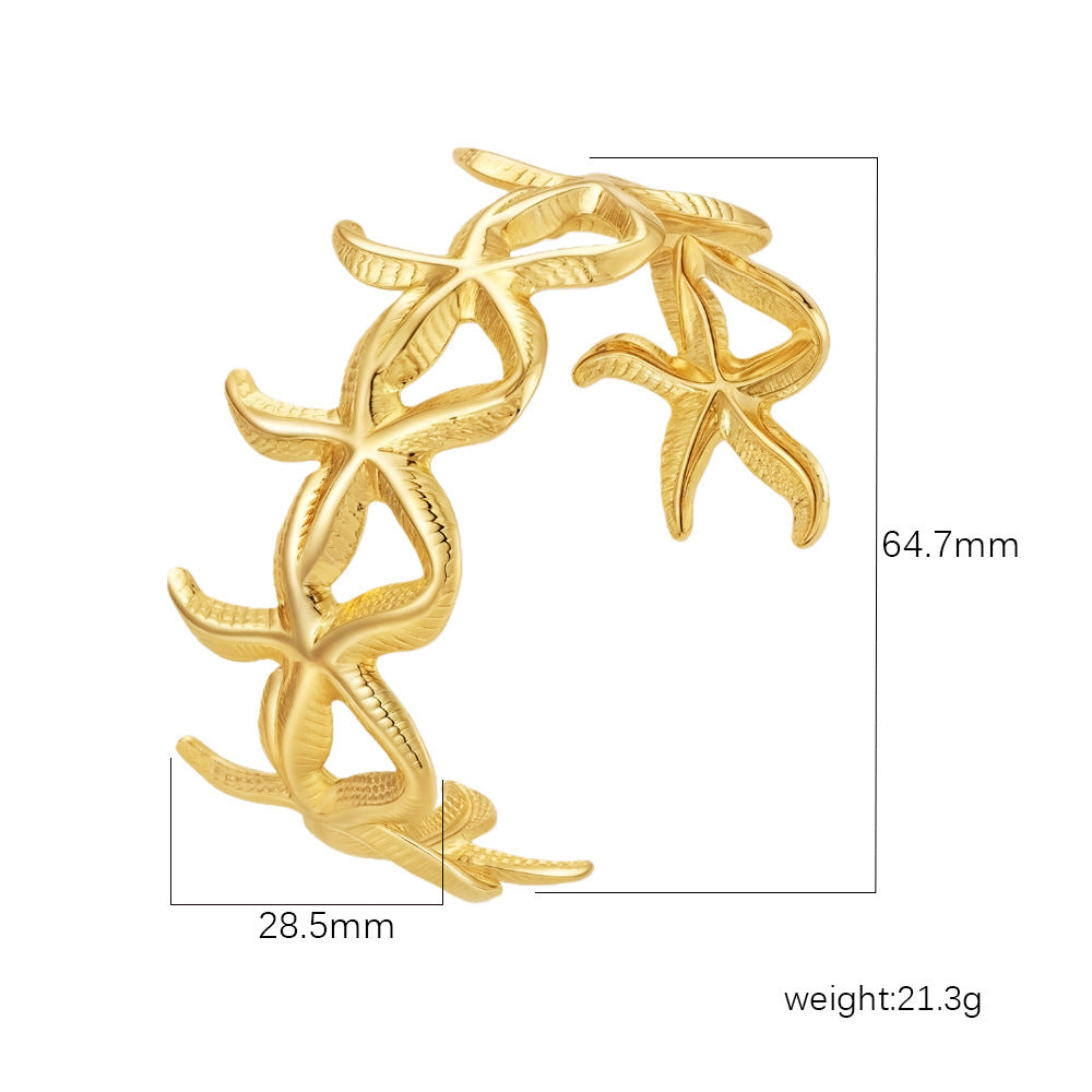 Wholesale Stainless Steel Open C Shape Bangle 18K Gold Plated Fashion Jewelry for Gift Boutique Resale