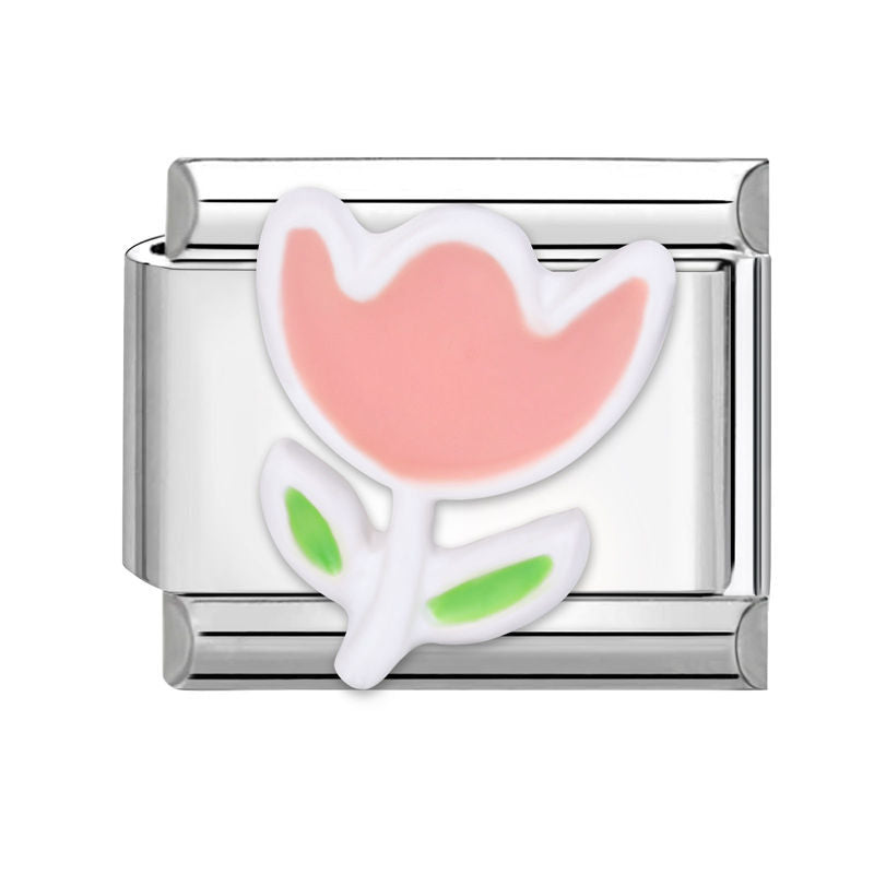 Wholesale  Italian modular bracelet 9mm DIY splicing detachable stainless steel letter flower combinable bracelet