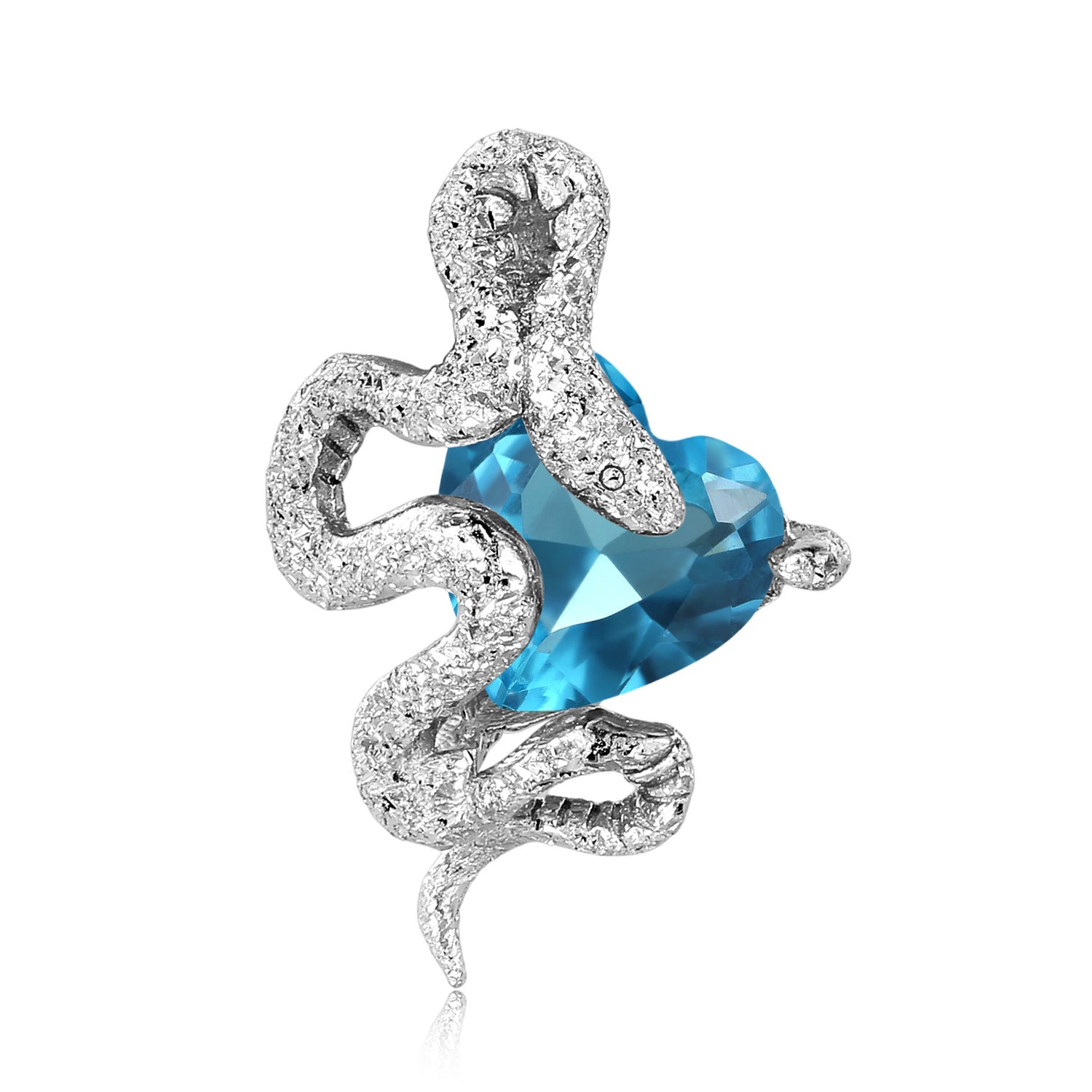 Wholesale 12 Birthstone Series Snake Heart S925 Sterling Silver Necklaces ACC-NE-MC014