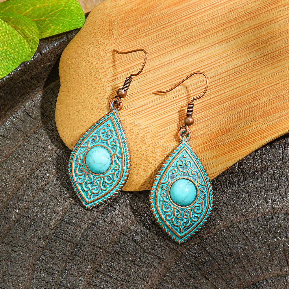 Wholesale Ethnic Geometric Retro Earrings Fashion Jewelry Accessory Boutique Gift