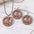 Wholesale Halloween Carnival Hippie suit Double-sided Wooden Pendant Peace Logo Necklace Earrings