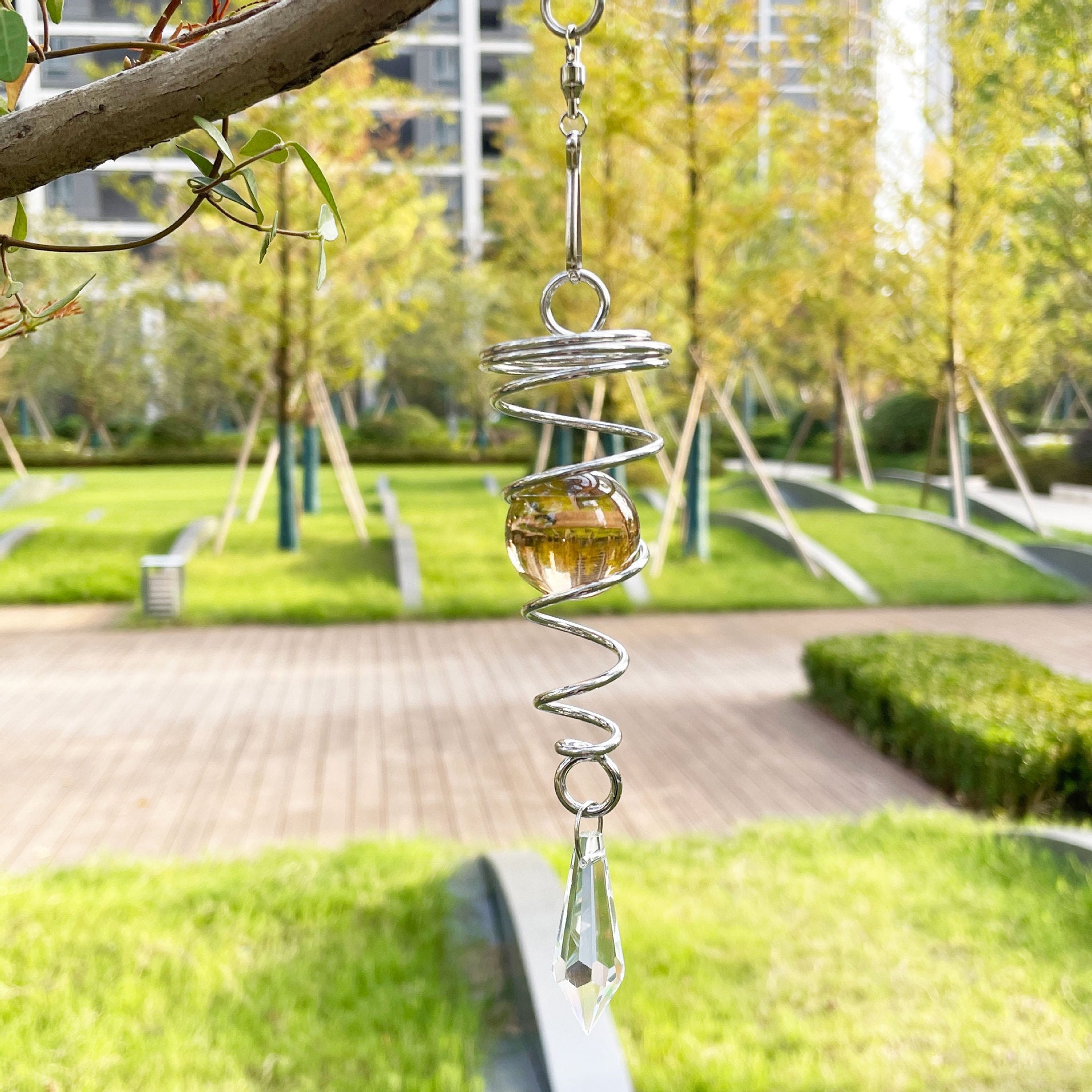 Wholesale 3D Rotating Butterfly Heart Wind Chime