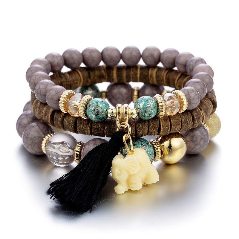 Wholesale Bohemian Ethnic Style Elephant Tassel Bracelet ACC-BT-NaiHong004