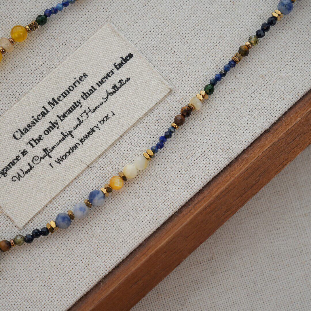 Wholesale Electroplated Alloy Starry Sky Beaded Tassel Necklace,  Retro Chinese-Style Clavicle Chain,  Fashion Jewelry Accessory for Women