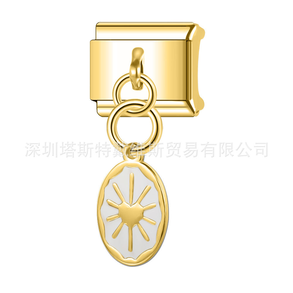 Wholesale 9mm Italian Charm Starter Bracelets DIY square Single Section Creative Stainless Steel Composable Bracelet