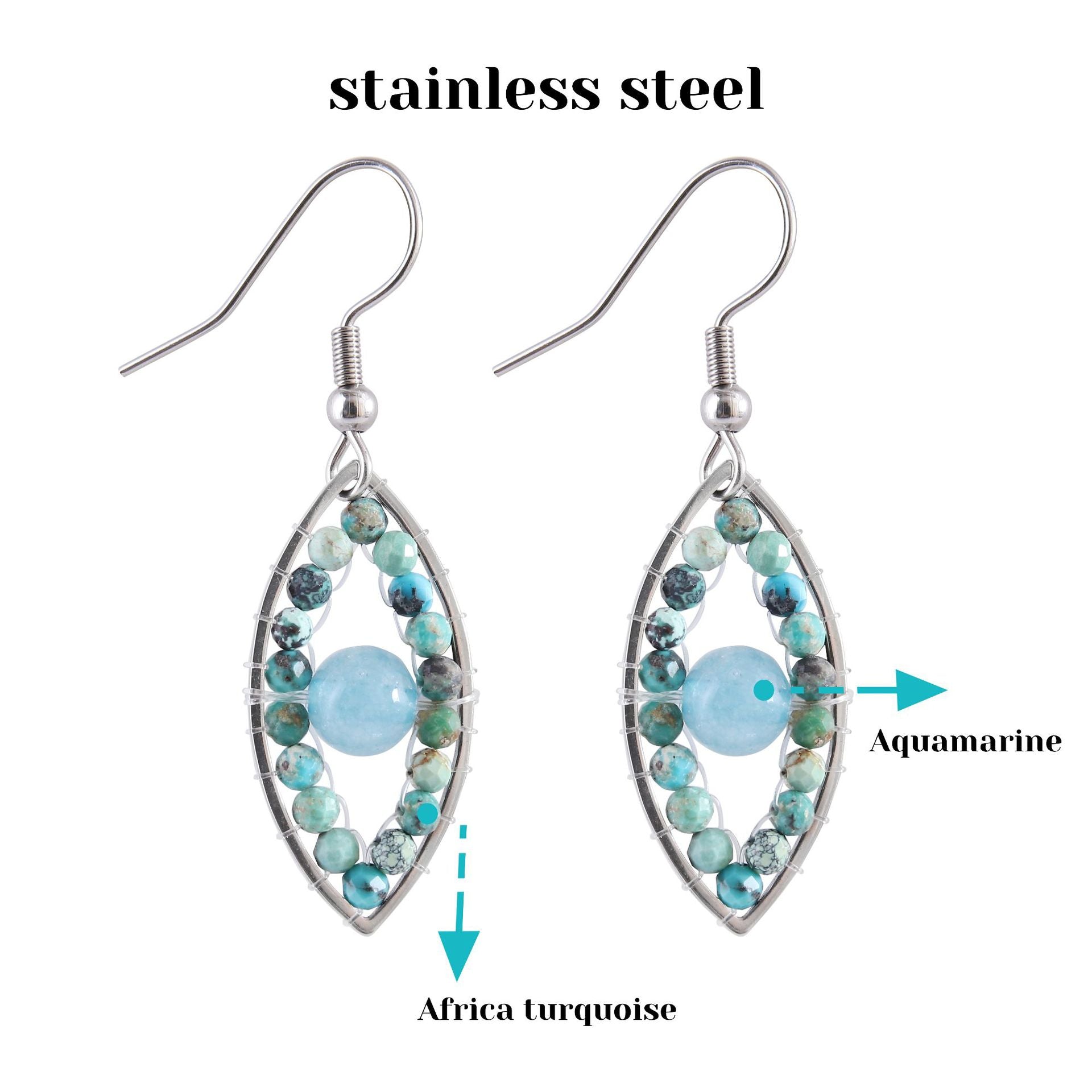 Wholesale Natural Stone Lycopodium Beads Devil's Eye Stainless Steel Earrings ACC-ES-MoAo001