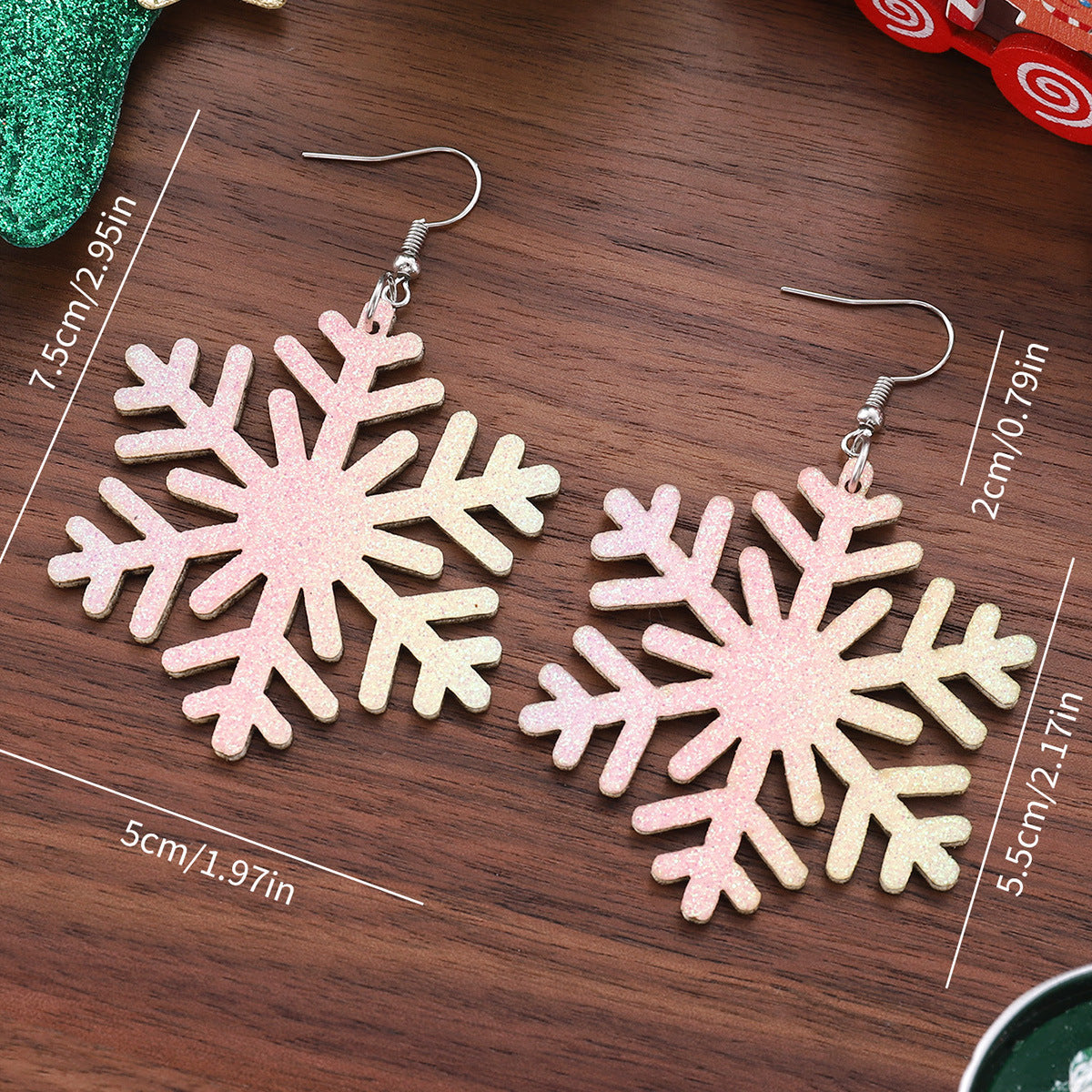 Wholesale Sequin Leather Christmas Earrings ACC-ES-ChuLian100