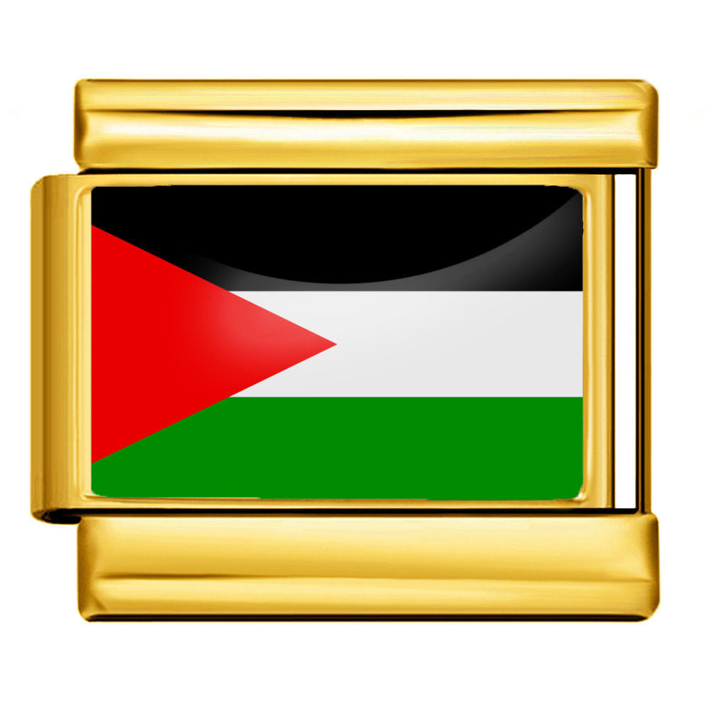 Wholesale 5pcs Italian Charm Bracelet 9mm DIY Splicing Gold Base World Flag Stainless Steel Composable Bracelet