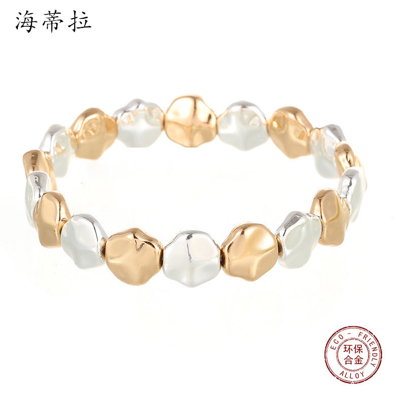 Wholesale Baroque shaped environmental protection alloy beaded bracelet