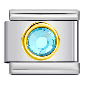 Wholesale Italian Charm Bracelet 9mm DIY Splicing Removable Circle Colored Stone Stainless Steel Composable Bracelet