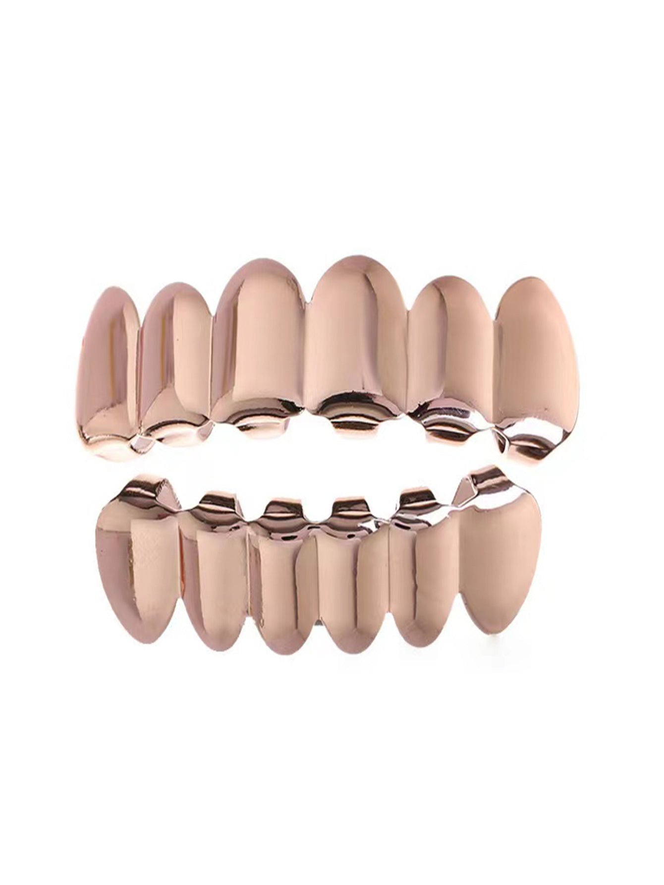 Wholesale Gold Hip Hop Teeth Braces 6 Upper 6 Lower Smooth Surface Fashion Accessory