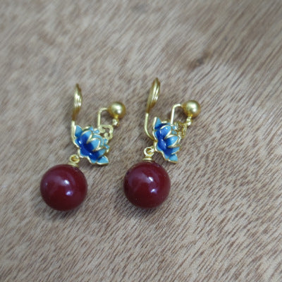 Wholesale Vermillion Lotus Earrings