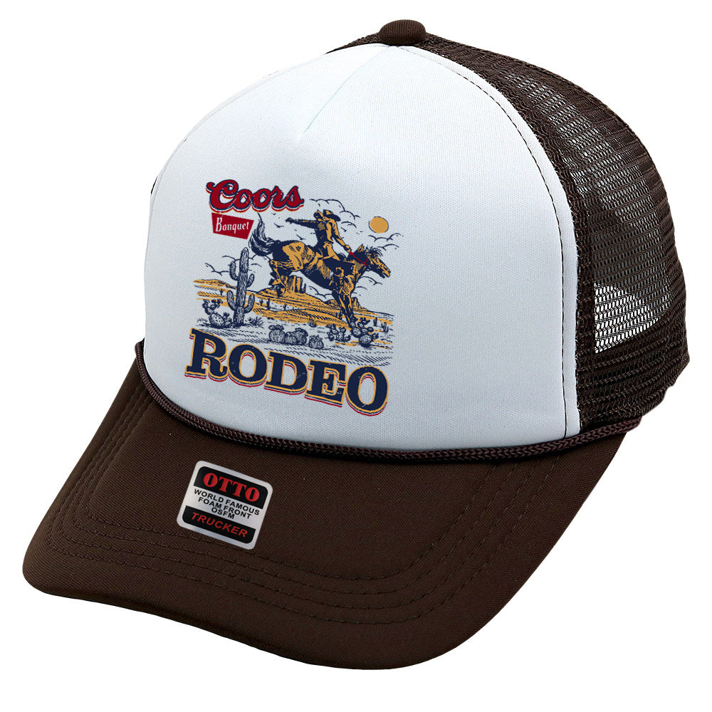 Wholesale Trucker Hat Denim Print Sponge Mesh Cap Baseball Cap ACC-HT-HaiPu015