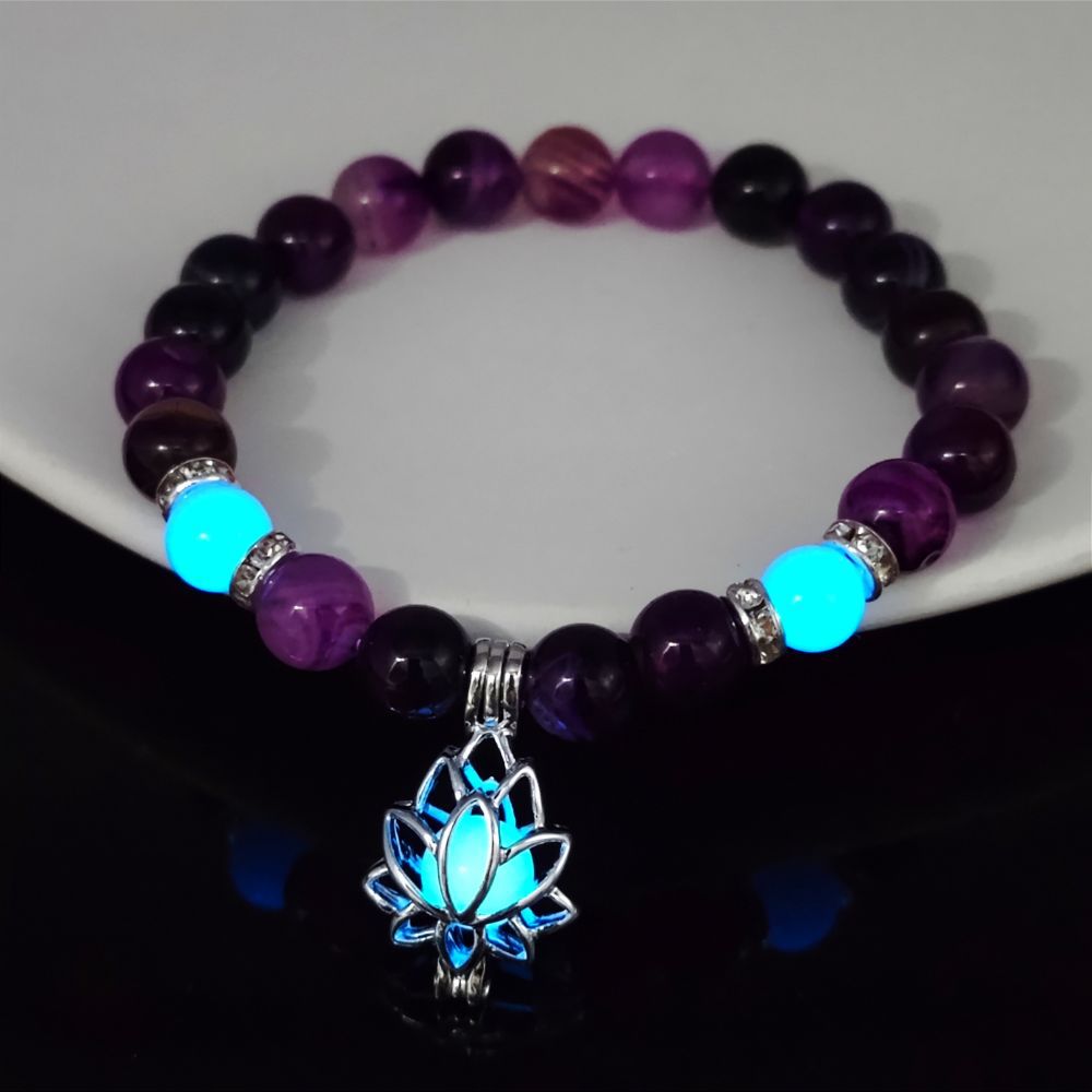 Wholesale  White Turquoise Luminous Lotus Bracelet