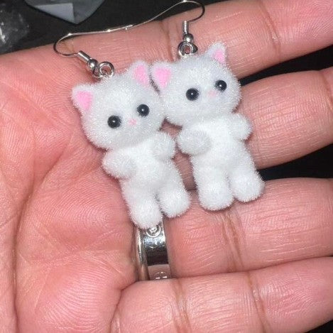 Wholesale  cartoon three-dimensional cat earrings