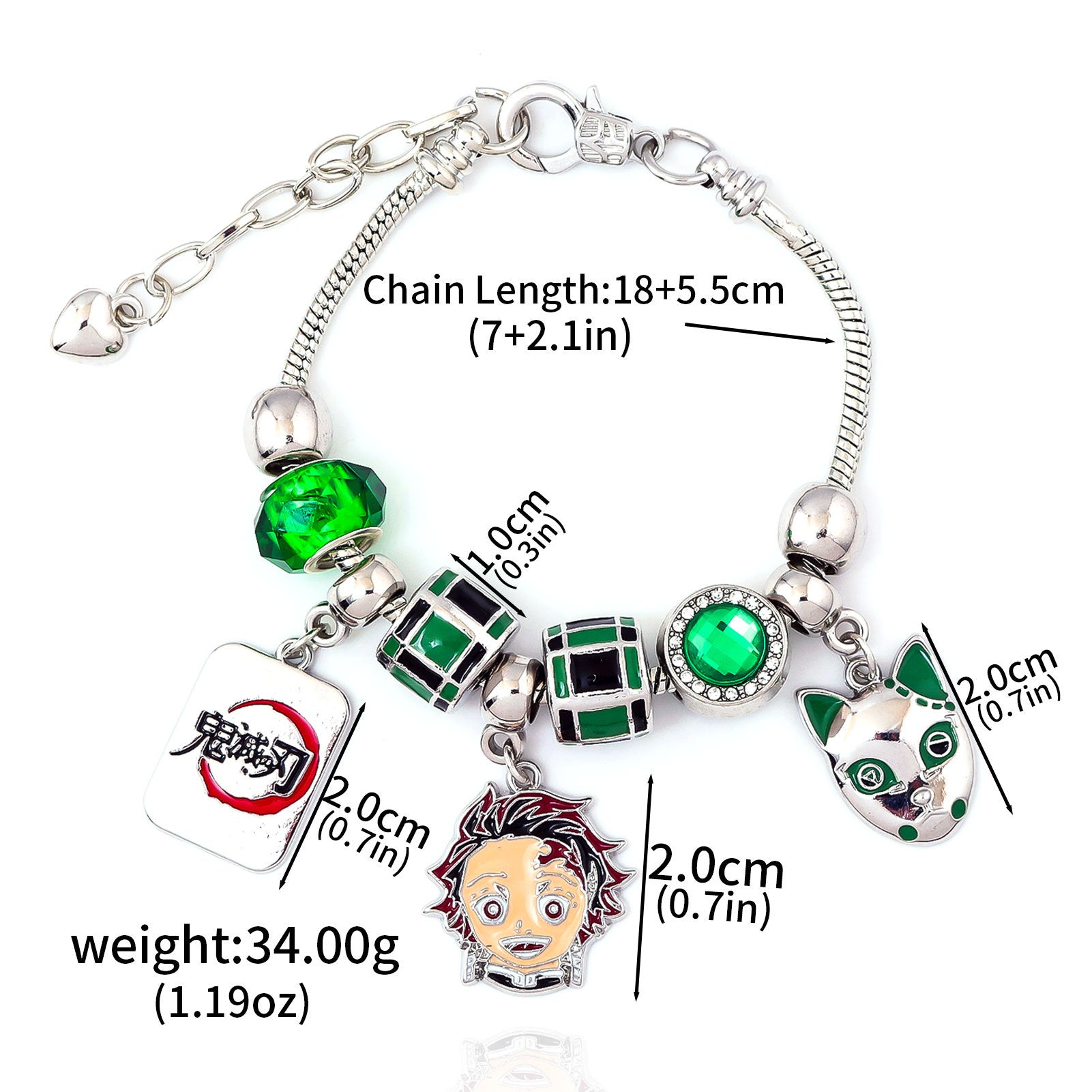 Wholesale Cartoon Anime Demon i  Beads DIY Metal Pendant Bracelet