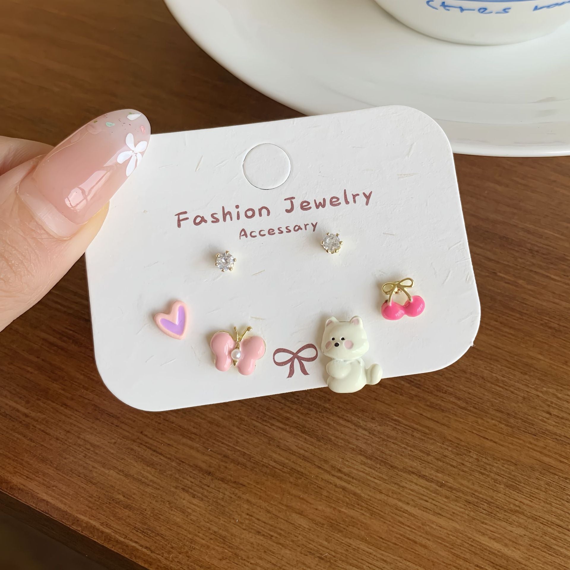 Wholesale Childlike and Cute Puppy Earrings with Tassels Silver Needles Earrings