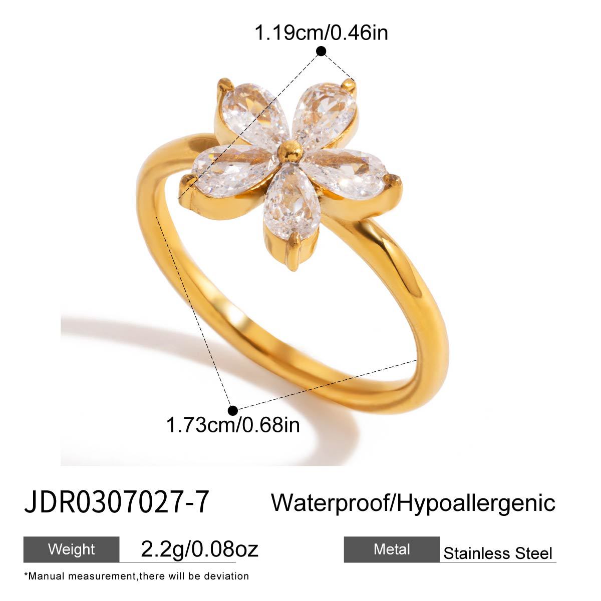 Wholesale Stainless steel rhinestone ring