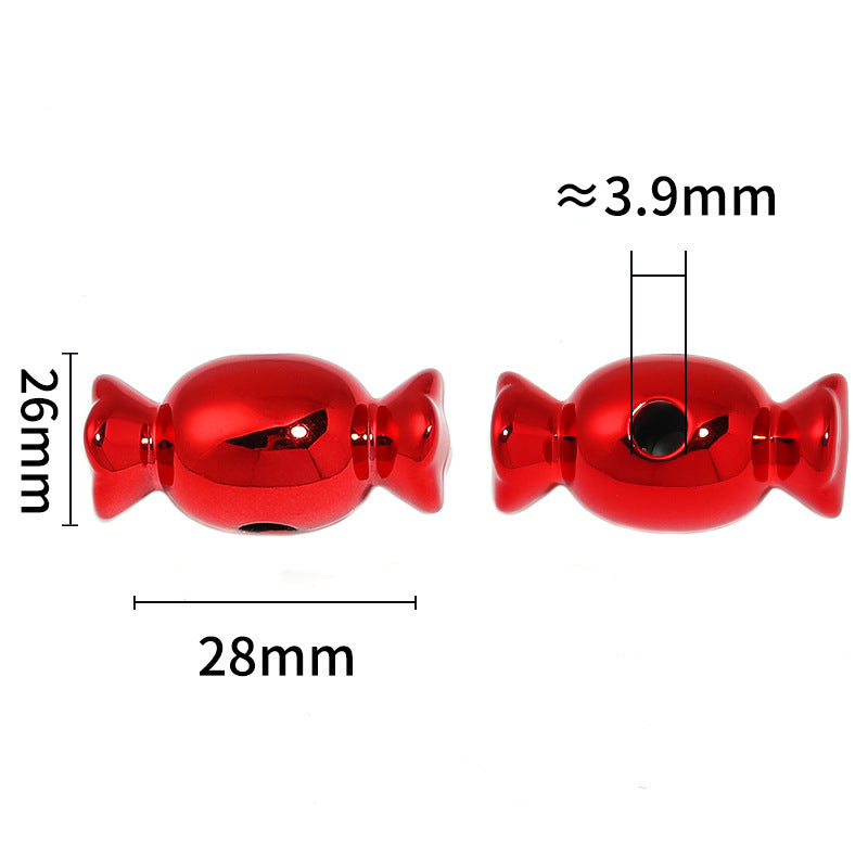 Wholesale 100pcs/pack christmas candy straight hole Acrylic Beads DIY Bead Accessories