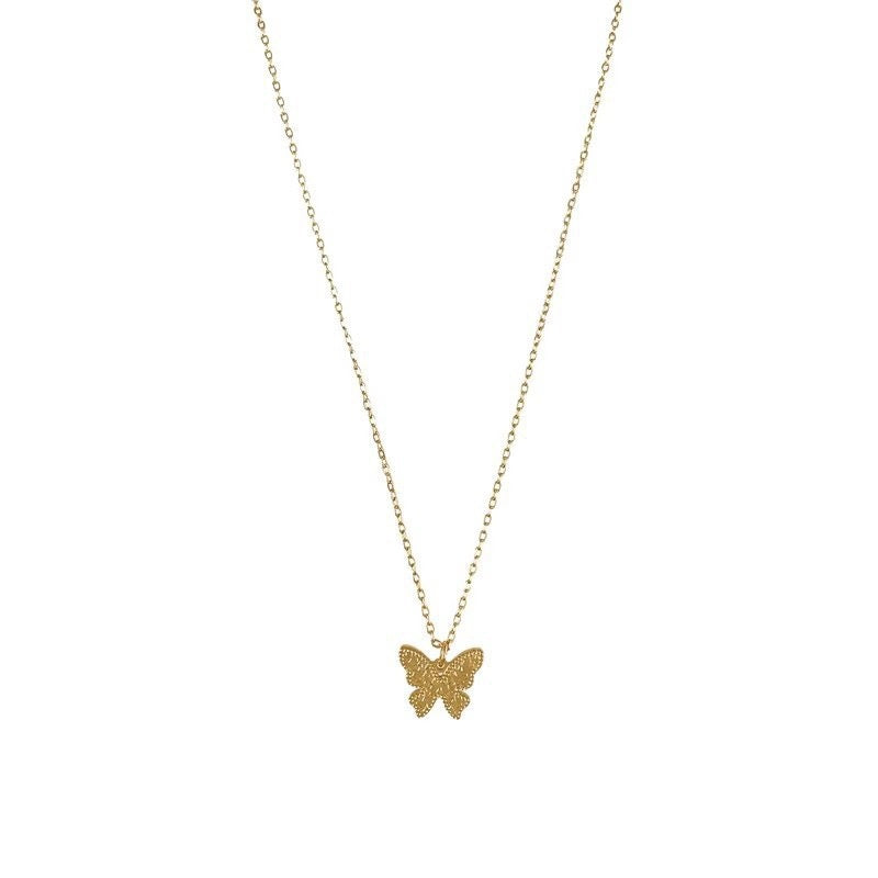 Wholesale Sand Gold Butterfly Necklace,  Copper Electroplated Fashion Accessory for Women