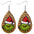 Wholesale Christmas Green Frog Leather Earrings