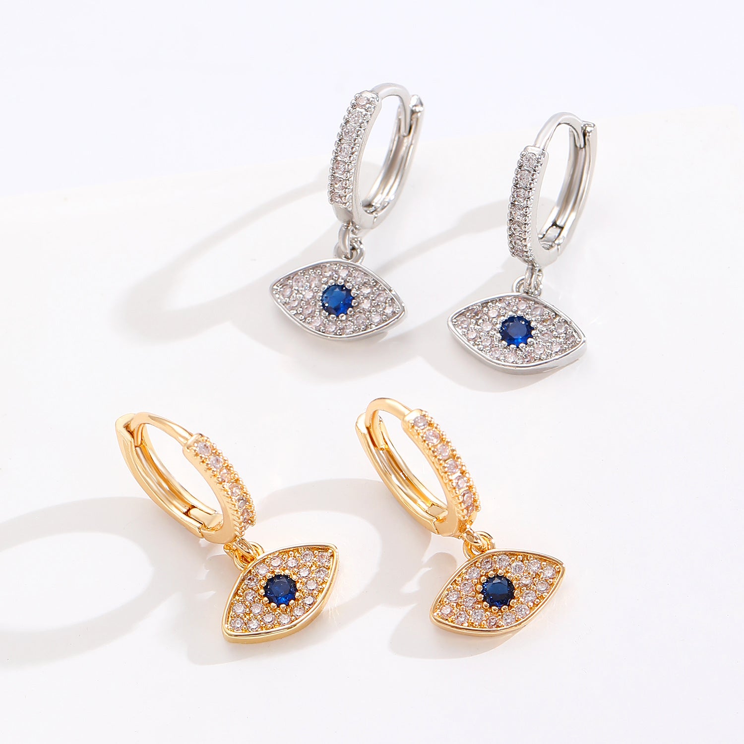 Wholesale Copper Evil Eye Zircon Earrings Trendy Fashion Accessory Boutique Resale