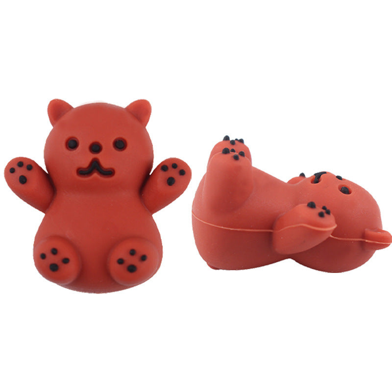 Wholesale 5pcs Animal Bear Silicone Beads Focal Beads DIY Bead Accessories ACC-BDS-GuangTian049
