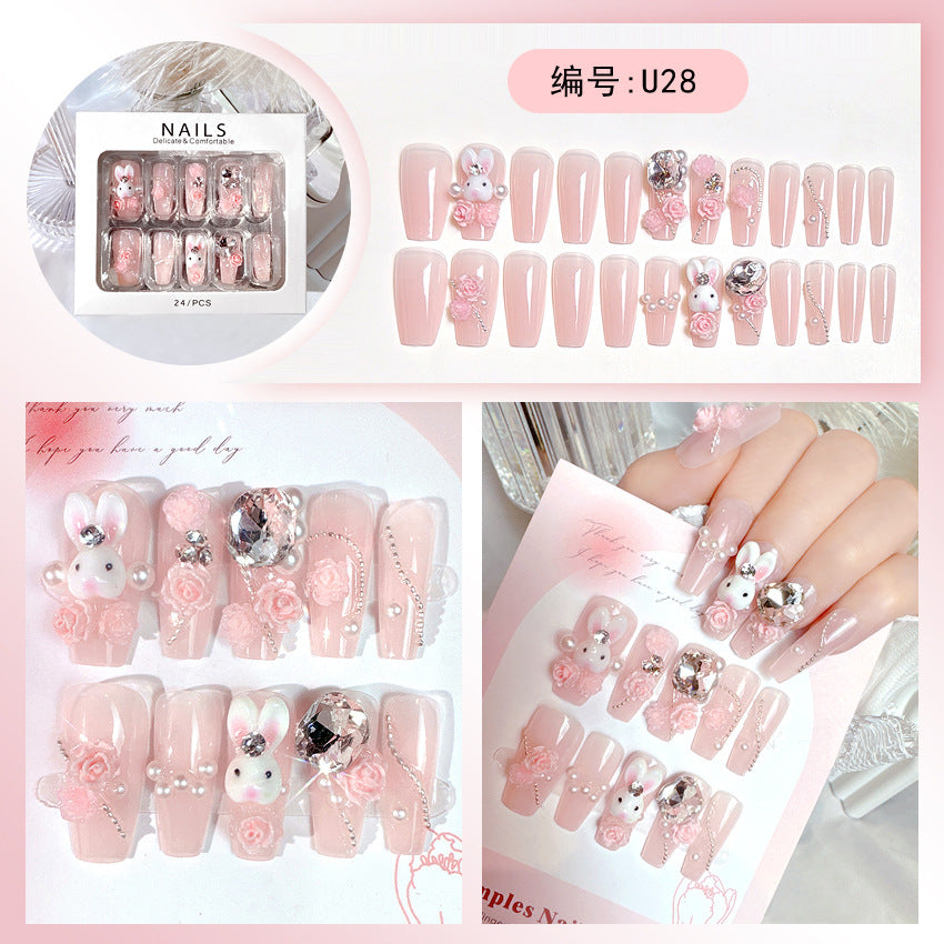 Wholesale 24 Pieces/box Large Diamond Nail Patches Press-on Nails Kits Nail Stickers ACC-NS-DiNa004