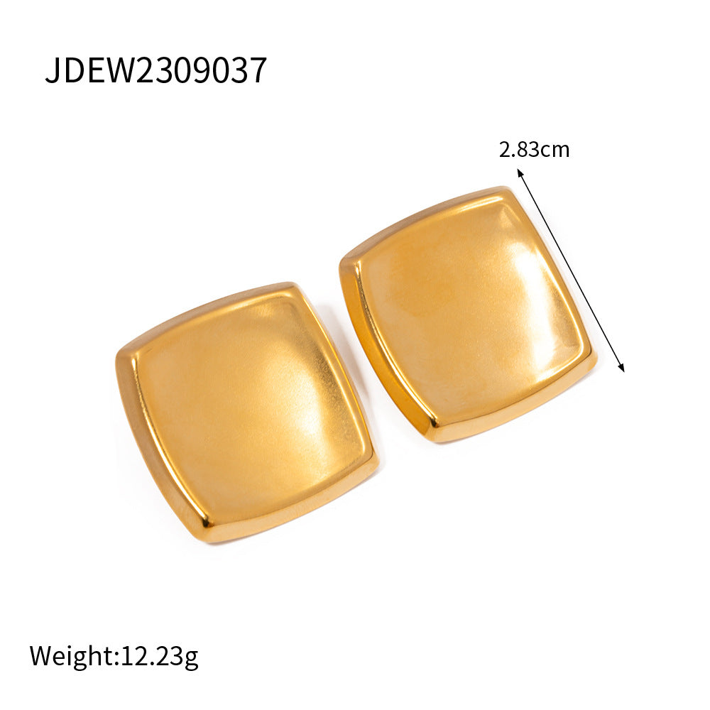 Wholesale 18K gold high-end rectangular earrings ACC-ES-Jied001