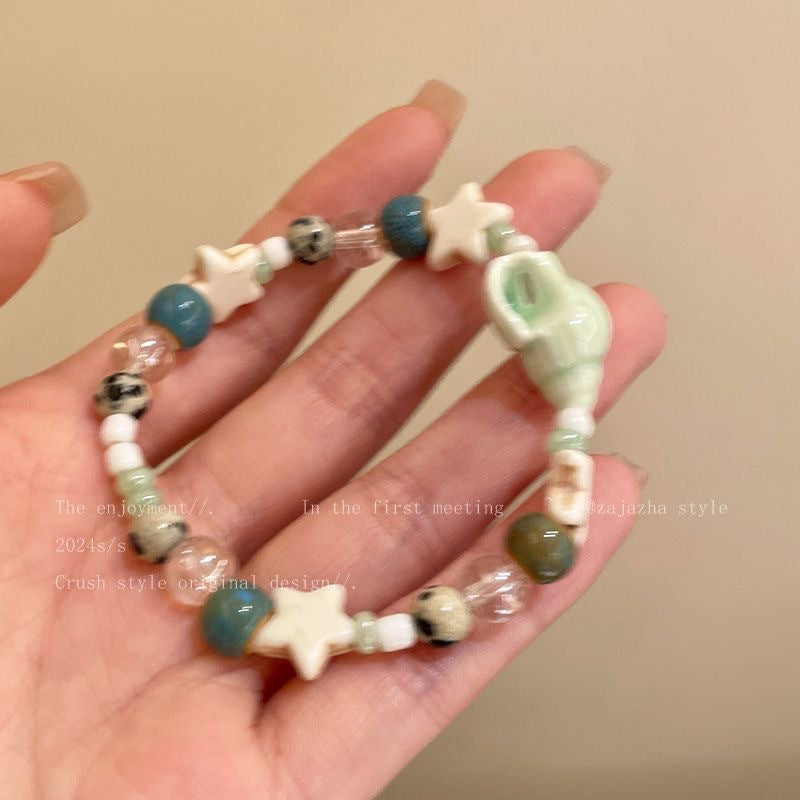 Wholesale  Summer Vacation  Conch Star Ceramic Beaded Bracelet