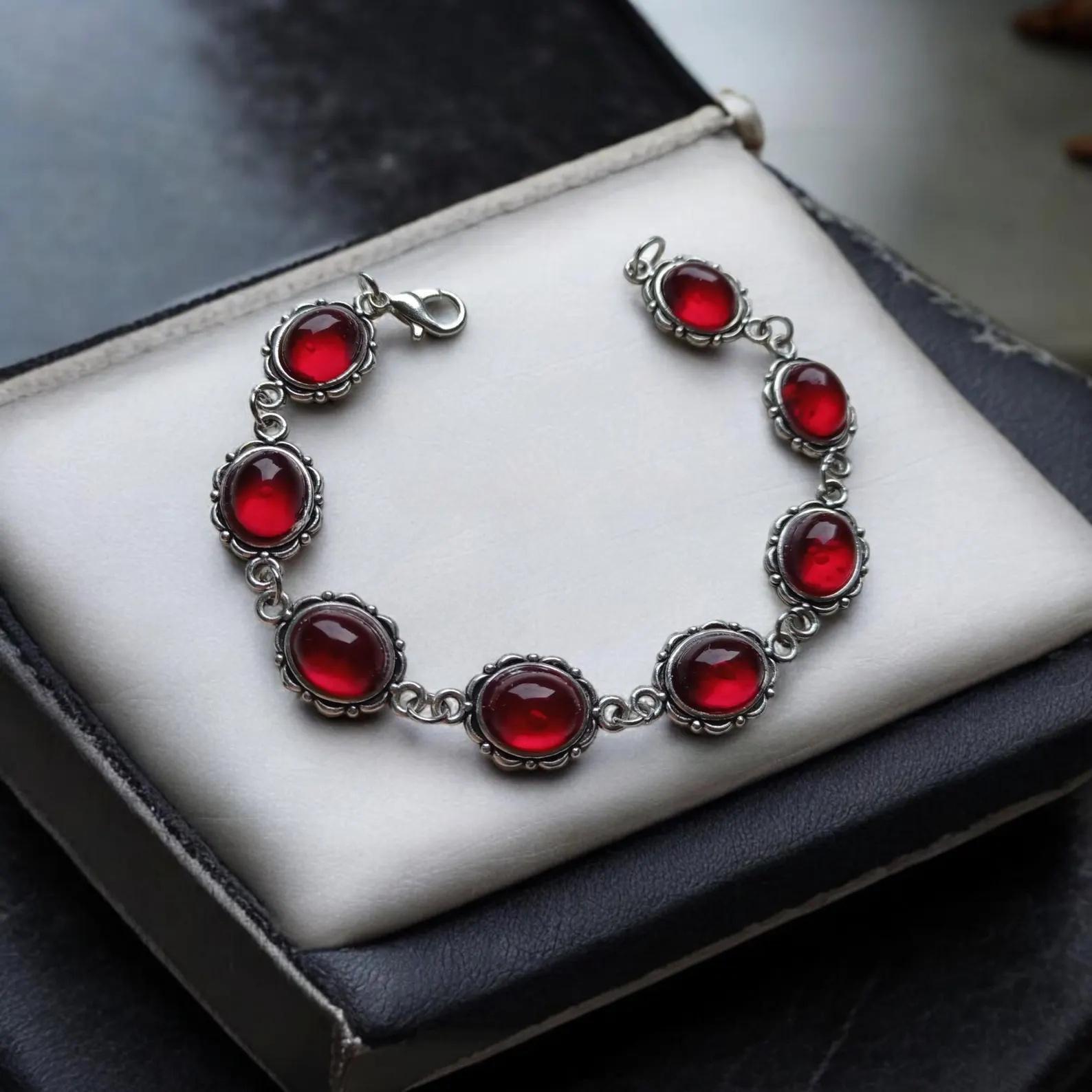 Wholesale Alloy Electroplated Bat Themed Bracelet Blood Red Vampire Bat Design for Everyday Wear or Gift