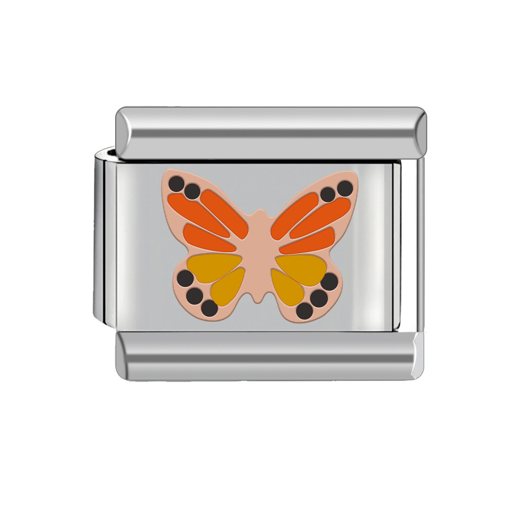 Wholesale Italian Charm Bracelet 9mm DIY Splicing Butterfly Series Stainless Steel Composable Bracelet