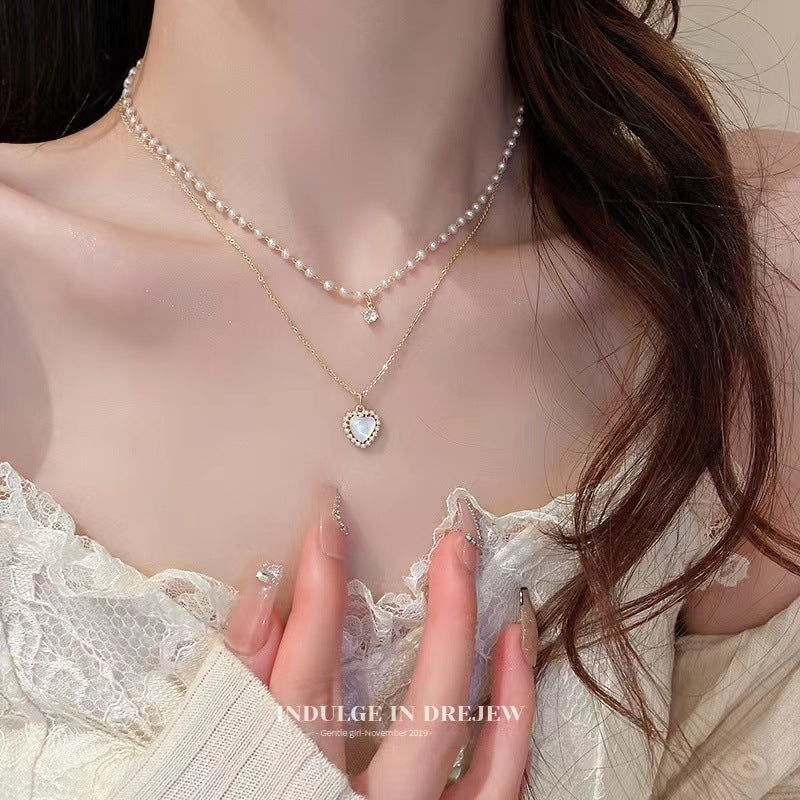 Wholesale Light luxury Pearl titanium steel necklace