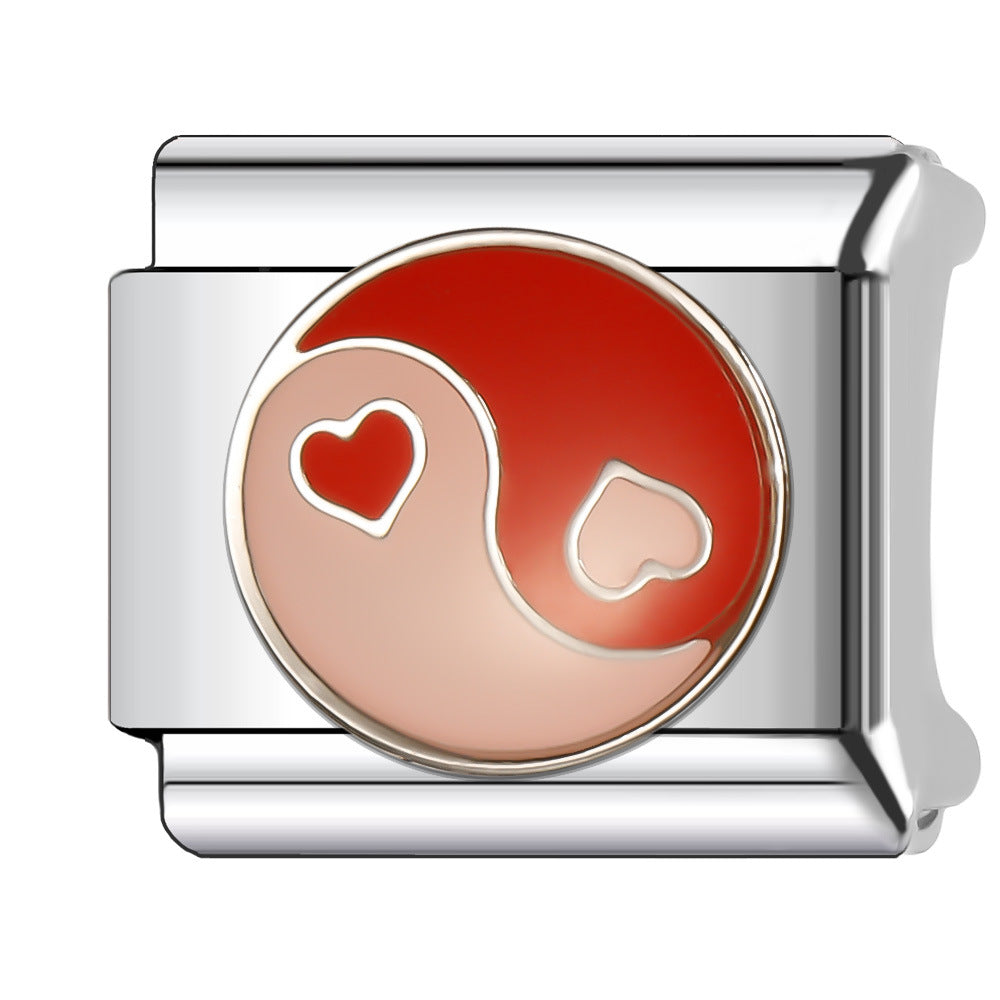 Wholesale Italian Charm Bracelet 9mm DIY Splicing Red Series Stainless Steel Composable Bracelet