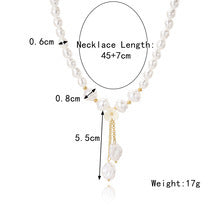 Wholesale Multi-Layered Baroque Imitation Flat Pearl Necklace Light Luxury and High-End Pearl Necklace for Women