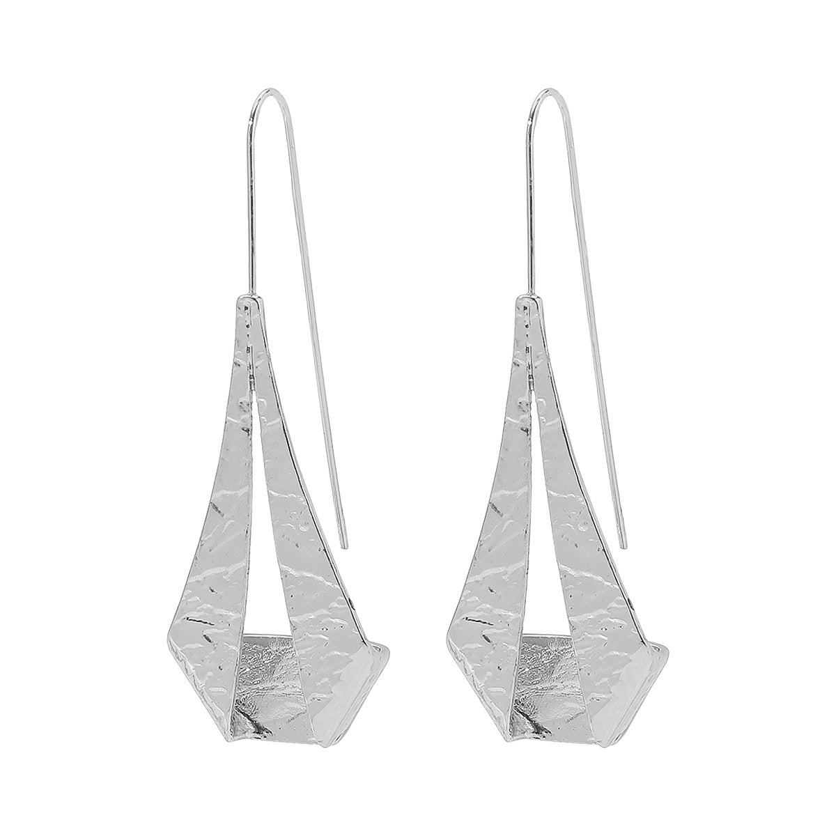 Wholesale geometric irregular twist earrings hollow metal exaggerated earrings