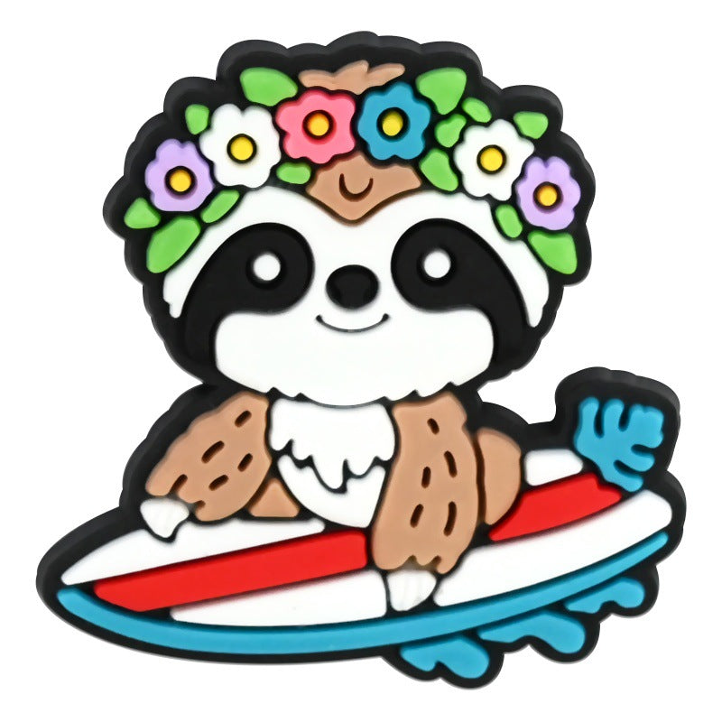 Decorazione casuale all'ingrosso della fibbia della scarpa in gomma morbida del PVC di serie del leopardo del fumetto da 100 pezzi