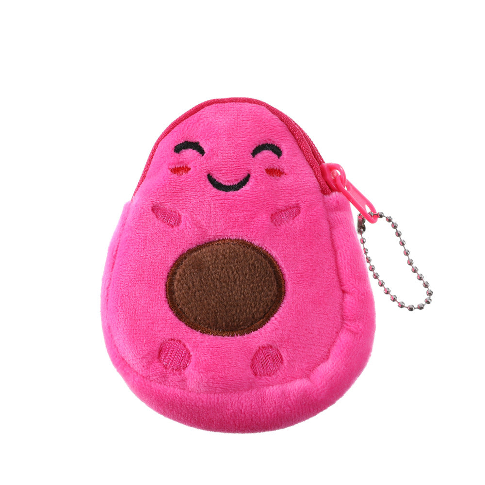Wholesale Avocado Small Cartoon Coin Purse Children Cute Plush Schoolbag Pendant Wallet ACC-WT-SuManshu003